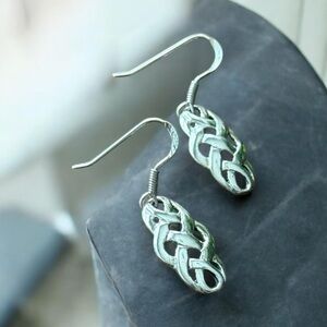 NWT 925 Sterling Silver Celtic Dangle Drop Earrings! Hypoallergenic! NEW!